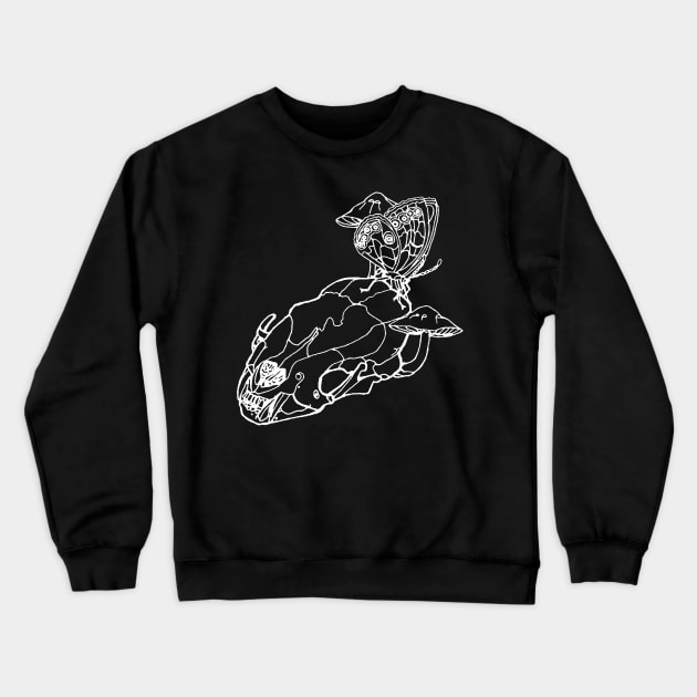 Skull and Butterfly Crewneck Sweatshirt by ThisIsNotAnImageOfLoss